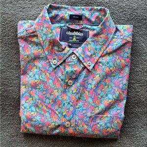 Chubbies Men's Vibrant Floral Button Down Shirt